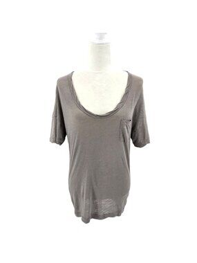 James Perse Standard Womens Small / 1 Top Slub Minimalist Pocket Gray Shirt
